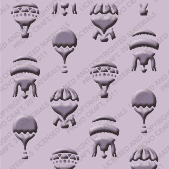 Cuttlebug 4” x 6” HOT AIR BALLOONS embossing folder - Picture 1 of 3
